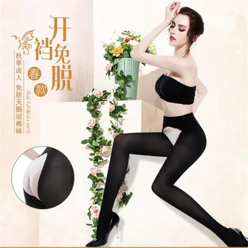

Spring and Summer Thin Velvet Leggings Women's Durable Thread Free off Sexy Open File Stockings
