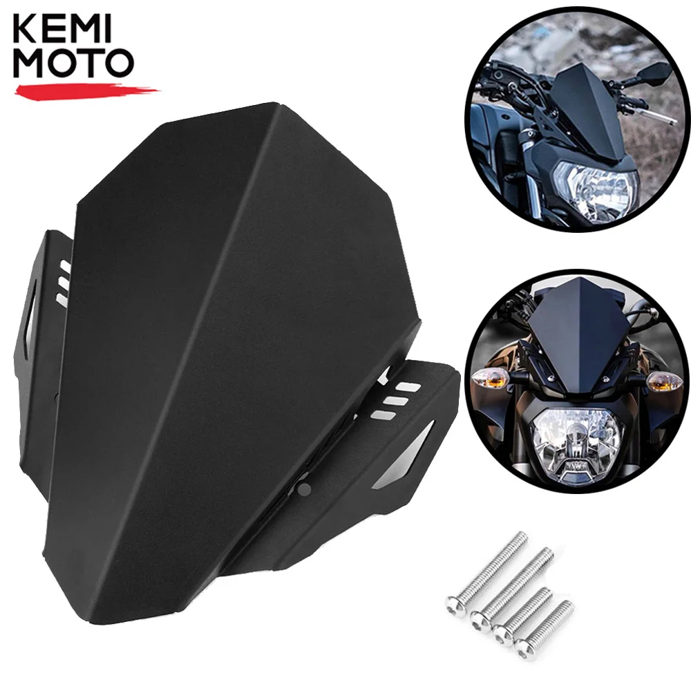 KEMiMOTO для Yamaha MT07 2018 2019 мотоцикл ветер экран дефлектор ветрового стекла MT 07 FZ FZ07 с