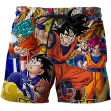 Новые Аниме Dragon Ball Z Naruto мужские летние повседневные шорты Супер Saiyan Son Goku Vegeta Cell Piccolo 3D пляжные шорты с рисунком S-6XL