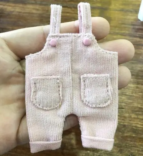 pink bib pant Новинка, 7 цветов, OB11 bjd, Одежда для куклы, комбинезон, штаны/футболка для ob11, obitsu11, Molly, 1/12 bjd, аксессуары для куклы - Цвет: pink bib pant
