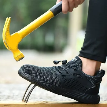 

Men Work Safety Boots Steel Toe Vulcanized Shoes Breathable Work Safety Boot Protective Puncture Proof Work Shoes #G3