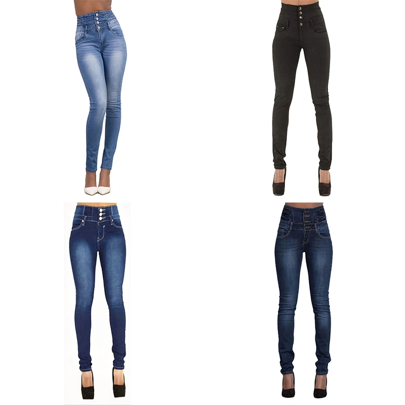 Взрывные Модели пожеланий осень и зима женские с высокой талией Тонкий стрейч большой размер ноги джинсы женский промытый карандаш брюки