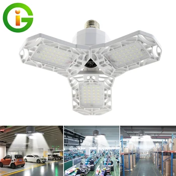 

15W 25W Led Garage Light Folding Three-Leaf High Bay Lighting 360 Degrees Deformable Industrial Lamp Workshop Light AC85-270V