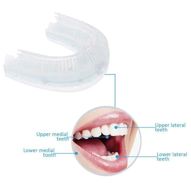 3 шт 360 градусов сменные головки щетки силиконовые u-образные автоматические головки зубной щетки очиститель ротовой полости