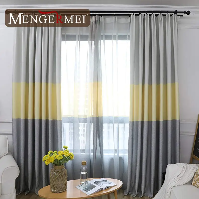 MENGERMEI градиентные занавески s фиолетовые желтые затемненные для шторы на окна