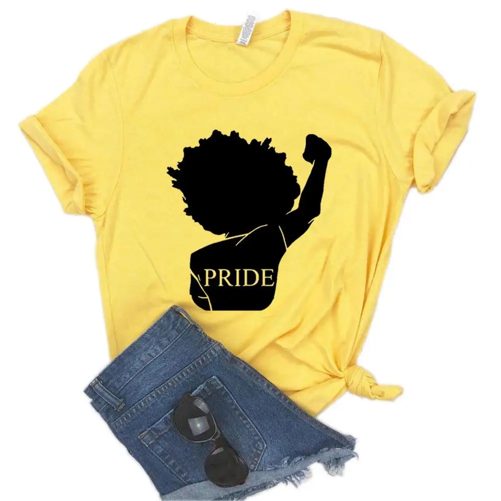 Black pride africa power Print женская футболка хлопок хипстер забавная футболка подарок леди Юн Девушка Топ тройник 6 цветов Прямая поставка ZY-485
