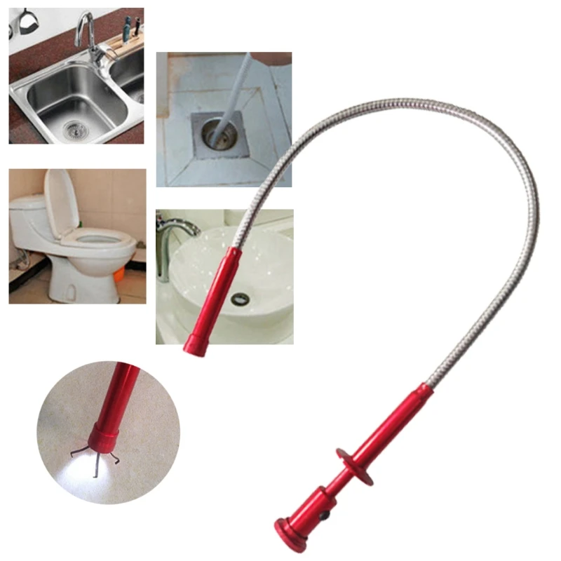 

Flexible Pick Up Tool Magnet 4 Claw LED Light Spring Grip Home Toilet Gadget L4MF