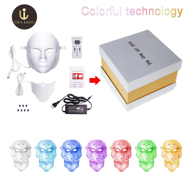 US $39.90  7 Colors Led Facial Mask Therapy TL50 Face Mask Machine Light Therapy Acne Mask Neck Beauty led lig