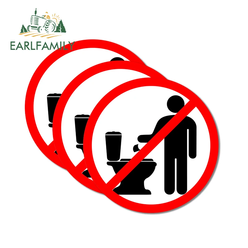 

EARLFAMILY 13cm 3Pcs Prohibits Throwing Paper Toilet Sign Funny Car Assessoires Decal Vinyl Car Wrap Stickers RV JDM Decor