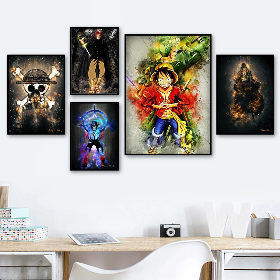 Eiichiro Oda One Piece Luffy Zoro Ace Shanks Comic Posters And Prints Wall Art Canvas Painting Wall Pictures Kids Room Decor Painting Calligraphy Aliexpress