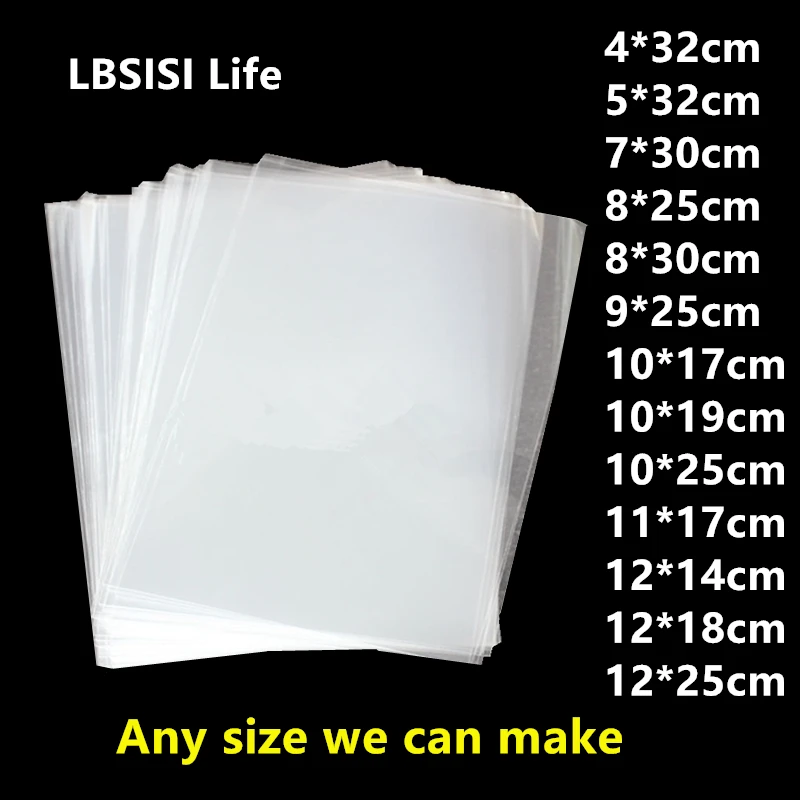 LBSISI Life 200 шт длинный прозрачный пластиковый пакет открывающийся сверху OPP пакеты прозрачный леденец пекарня конфеты печенье подарочная упаковка