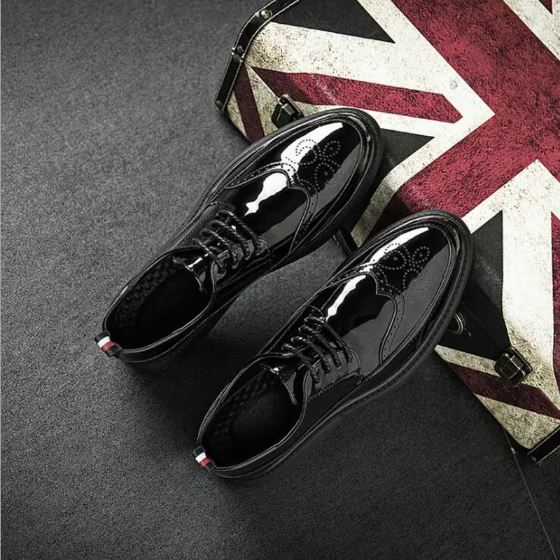 New Arrival Retro Bullock Design Men Classic Business Formal Shoes Pointed Toe Leather Oxford Dress A0-79