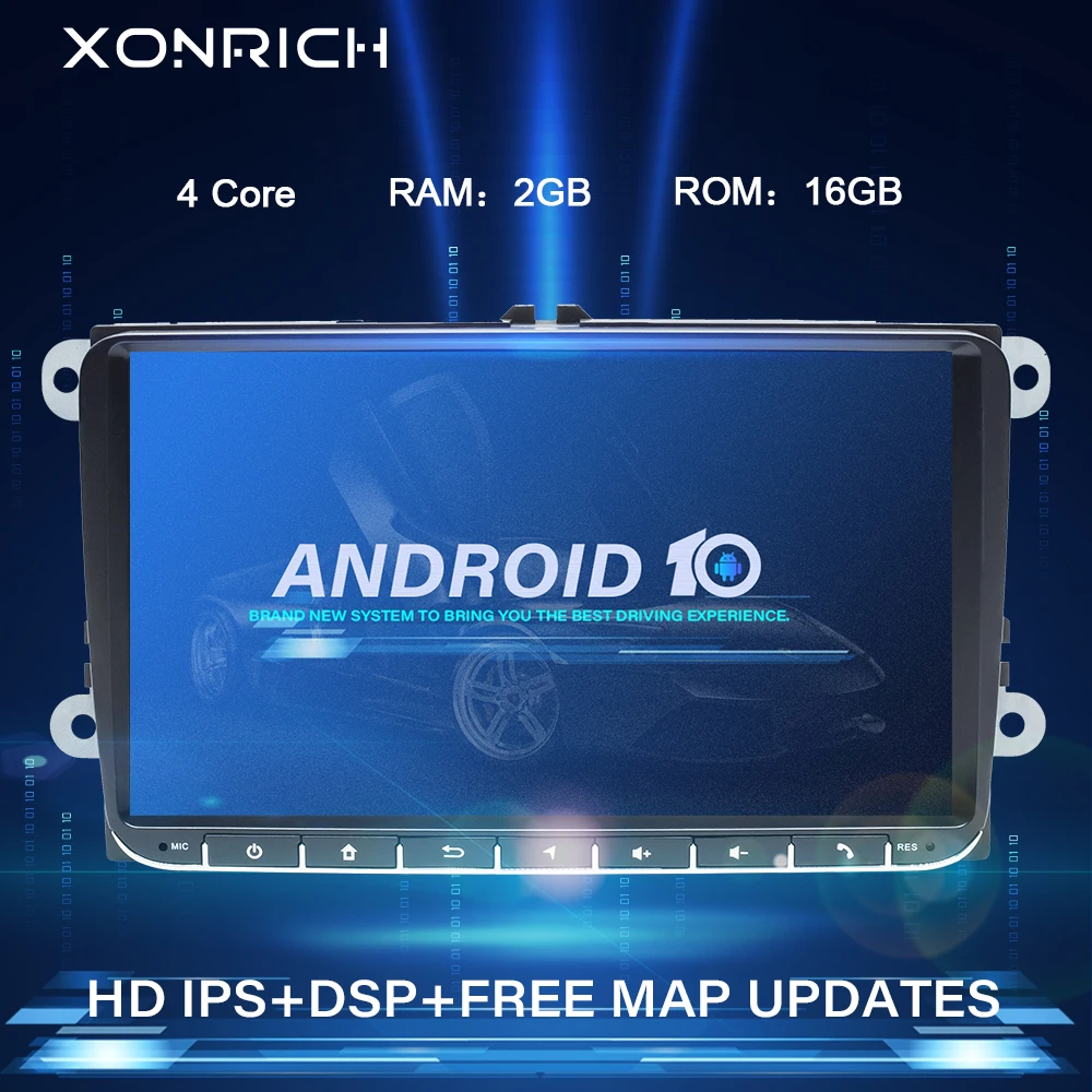 Автомагнитола 2 Din с GPS-навигацией и Android 10 для VW Passat B6 T5 Amarok Volkswagen Touran Skoda Octavia Polo Golf 5