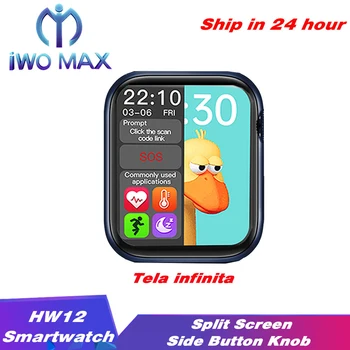 

IWO 13 HW12 Smart Watch Split Screen 3D Dynamic UI Bluetooth Call Button Knob Smartwatch Blood Oxygen Heart Rate PK W26 IWO12 K8