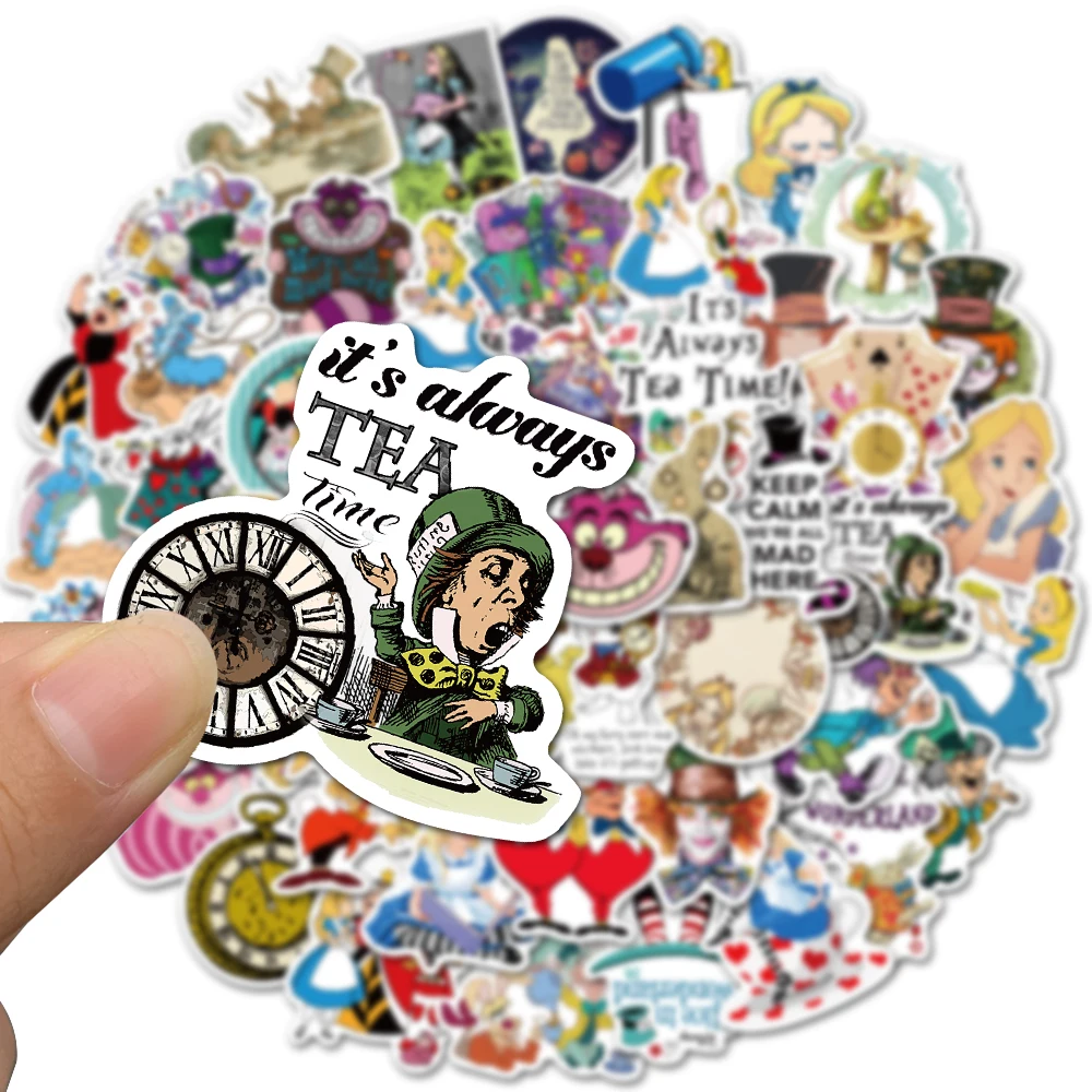 10/30/50PCS Disney Movie Alice in Wonderland Graffiti Stickers Cartoon Decals for Laptop Phone Guitar Luggage Toy Kids
