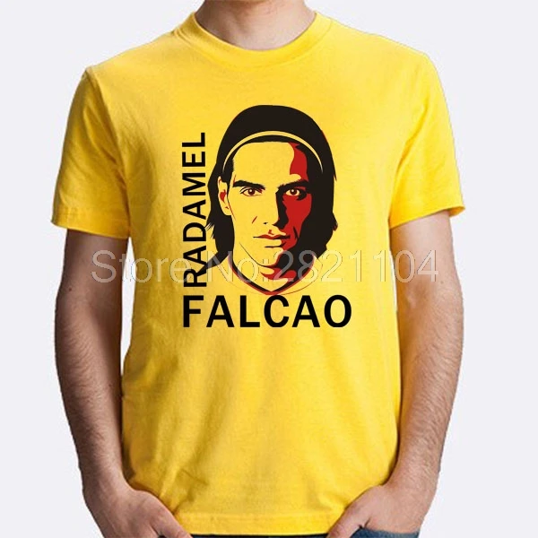 Новинка, Мужская крутая футболка с принтом Radamel Falcao, мужские футболки с коротким рукавом для болельщиков, летняя футболка 0509-4