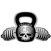 Crossfit Barbell Kettelbell Skull JDM Vinyl 3D Car Sticker Fuel Tank Decal