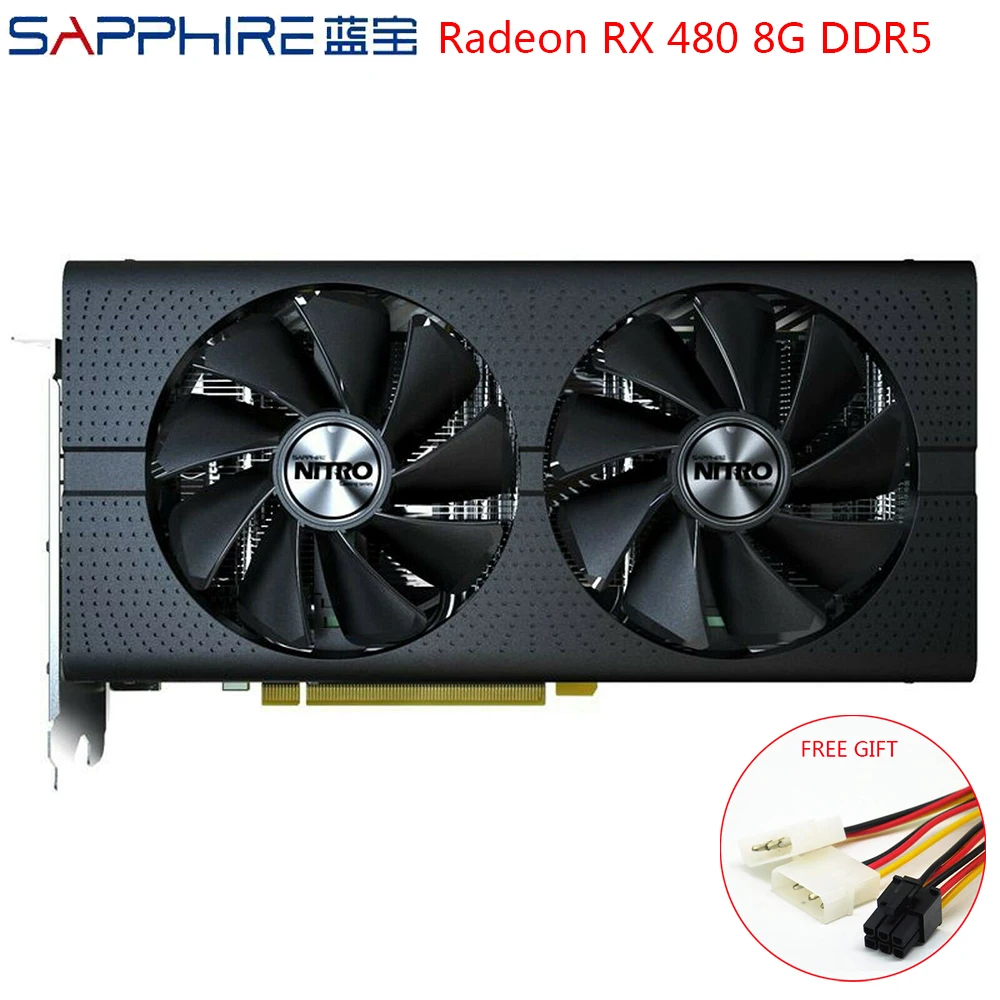 

SAPPHIRE Radeon RX 480 Graphics Cards AMD Gaming PC Video Card GPU RX480 256bit 8GB GDDR5 Gaming Computers Video Card Used Cards