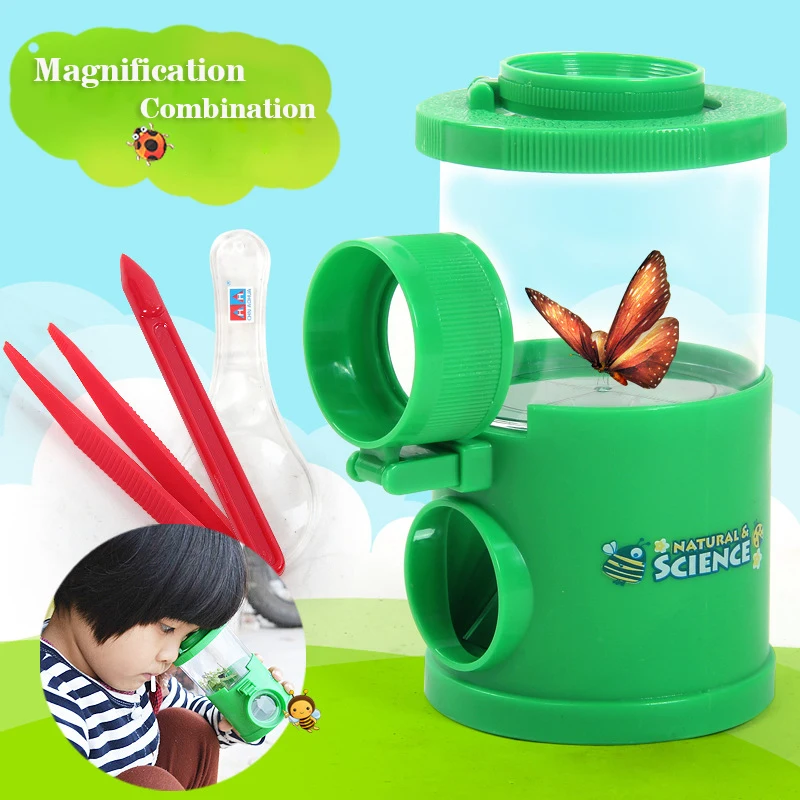 Insect Observation Magnifier Box Toy Magnifying Glass Set Bug Viewer Observe the Insects Children Explore the Nature Science