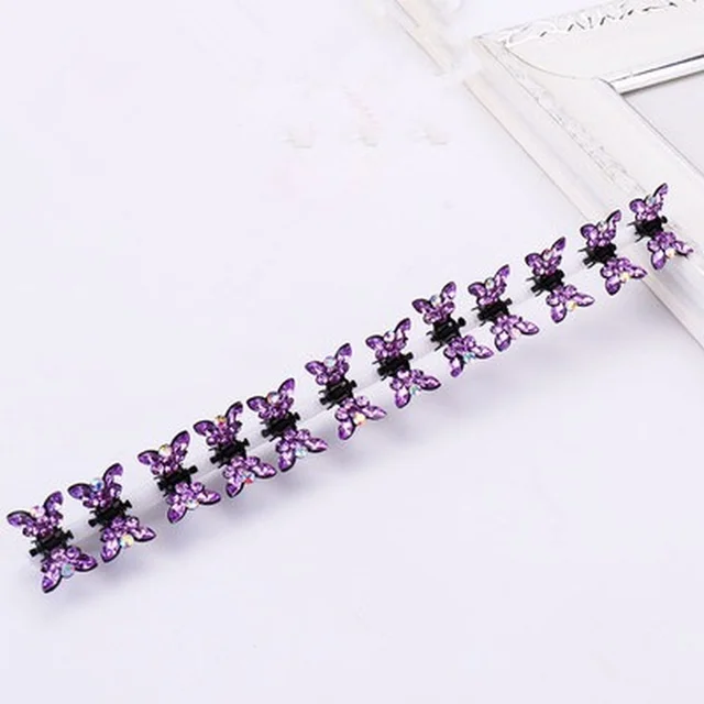 12PCS/Small and Cute Butterfly Hair Clips Suitable for Little Girls Metal Hair Clips Hair Clips Hair Bands Fashion Hair 2021 New Purple