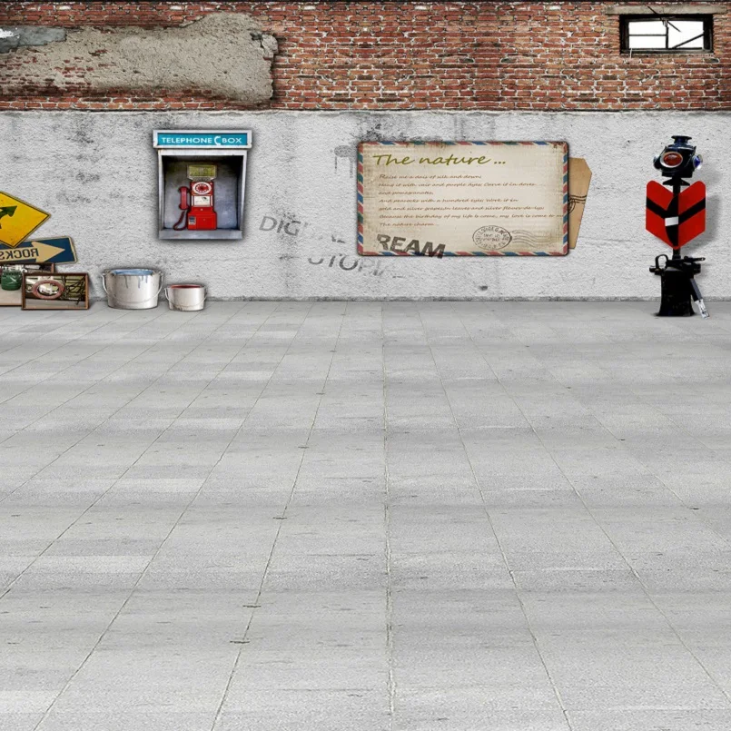 Реквизит для фотосъемки фон ретро интерьер наружная виниловая стена кирпич