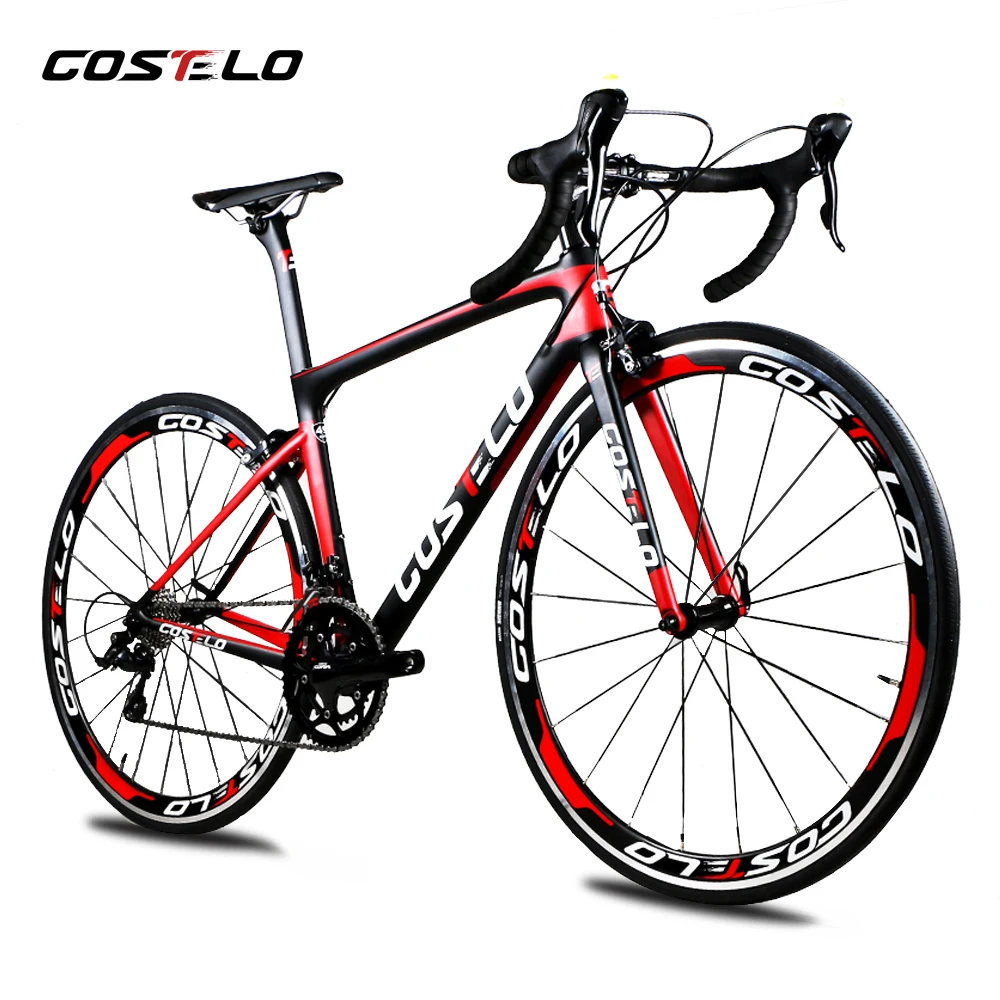 Excellent 2018 Costelo speedmachine road bicycle carbon bike complete bicycle 40mm wheels 3500 group handlebar stem bici cheap bike 1