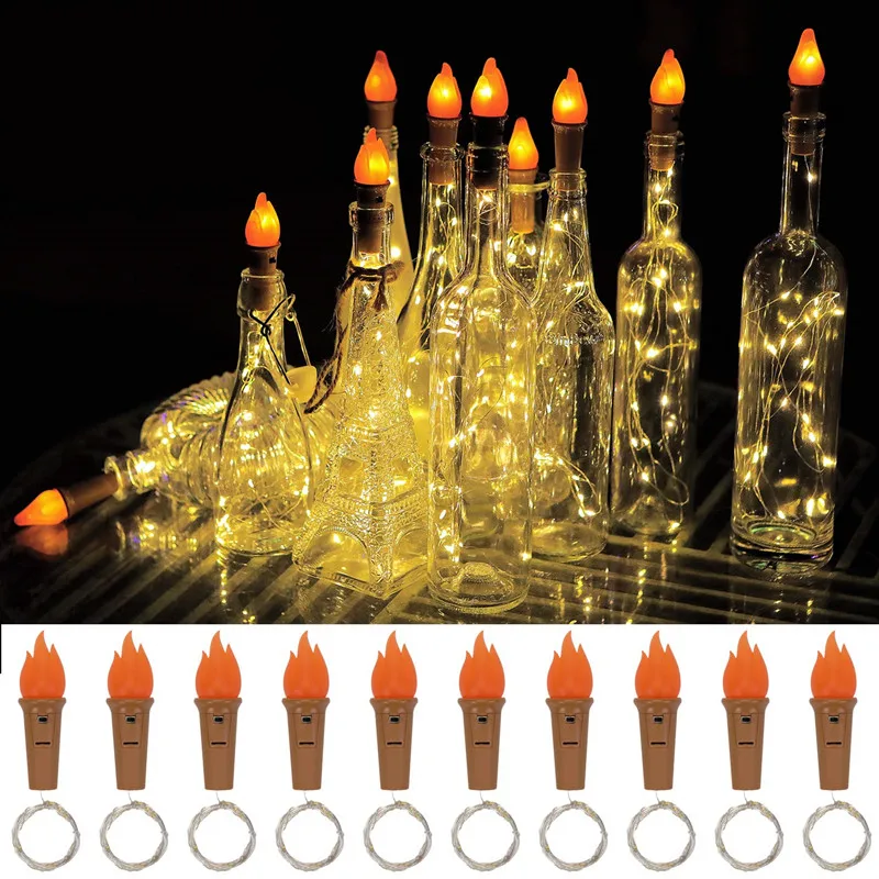 

Led Candle Bottle Light string Cork Light Mini String Flame Fairy Garlands for Party Christmas Halloween Wedding DIY Decor