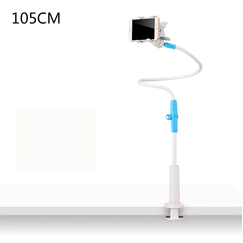 Universal Long Arm Stents Flexible Holder Lazy Mobile Phone Stand Bed Desktop Clip Bracket For iPhone Xiaomi Samsung - Цвет: 105CM Blue