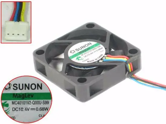 

SUNON MC40101V2-Q00U-S99 DC 10,4 V 0,68 W 40x40x10mm 4-проводной вентилятор охлаждения сервера
