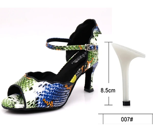 green heel 8.5cm WUXIJIAO/женские вечерние туфли для танцев; цветные туфли для латинских танцев из искусственной кожи с мягкой подошвой; женские танцевальные туфли для сальсы; heel5CM-10CM - Цвет: green heel 8.5cm