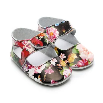 

Infant Toddler Cute Cartoon Printing Ballet Mary Jane Shoes Sweet Princess Girls Baby Kids Pu Leather Crib Baby Shoes