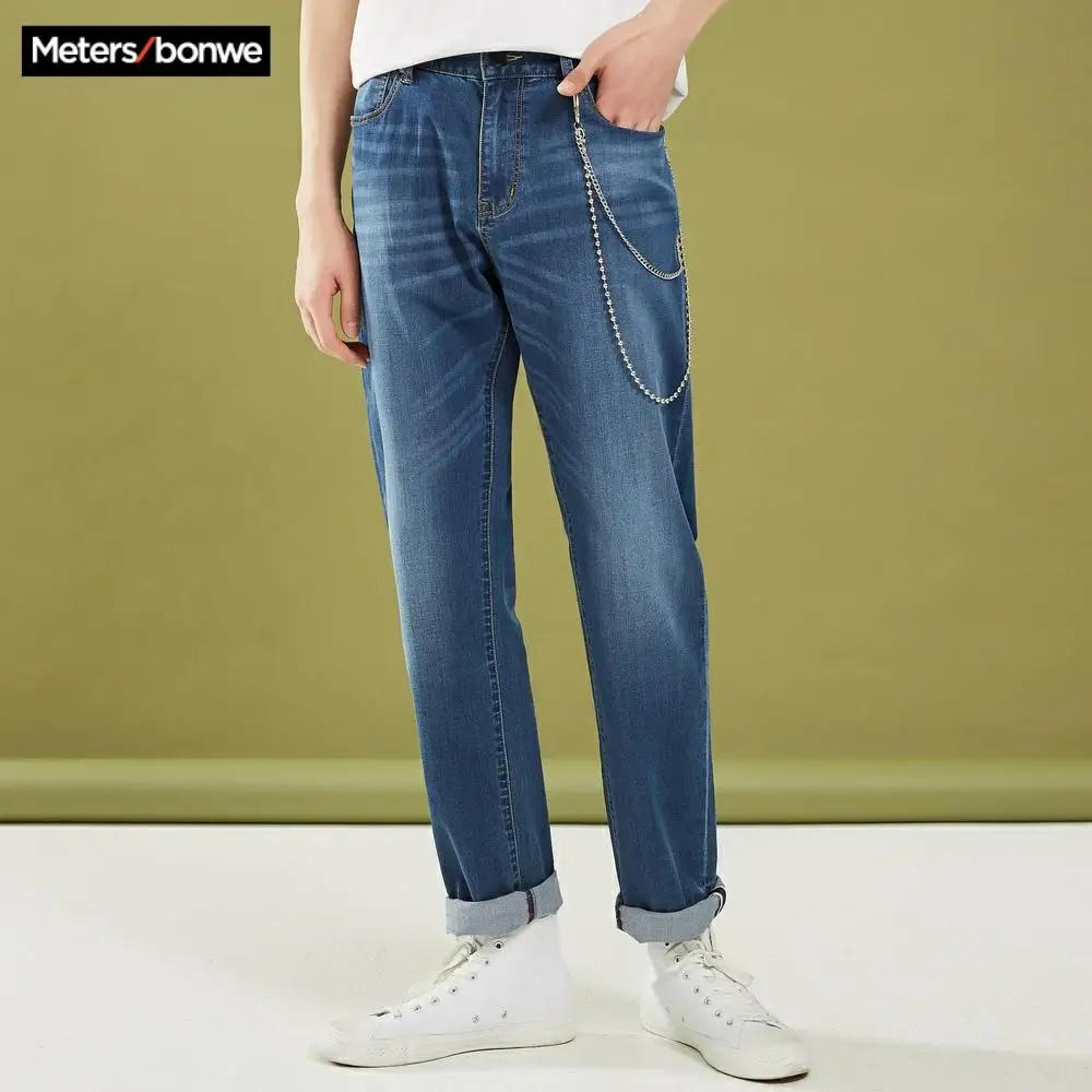 Metersbonwe прямые джинсы мужские летние новые повседневные Молодежные трендовые