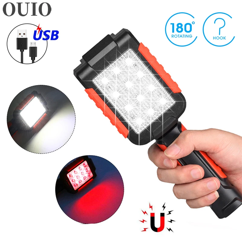 

8000LM Portable Lantern LED Work Light Hook Magnetic Flashlight USB Rechargeable Auto repair Waterproof for Outdoor Camping