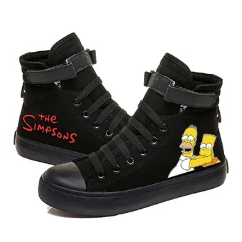 

The Simpsons Funny Printed High Top Canvas Shoes Cozy Sneakers