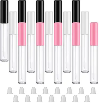 

20Pieces 2.5ML Empty Lip Gloss Tubes Containers Plastic Clear Lipgloss Bottle Containers With Rubber Inserts Lip Glaze Tube