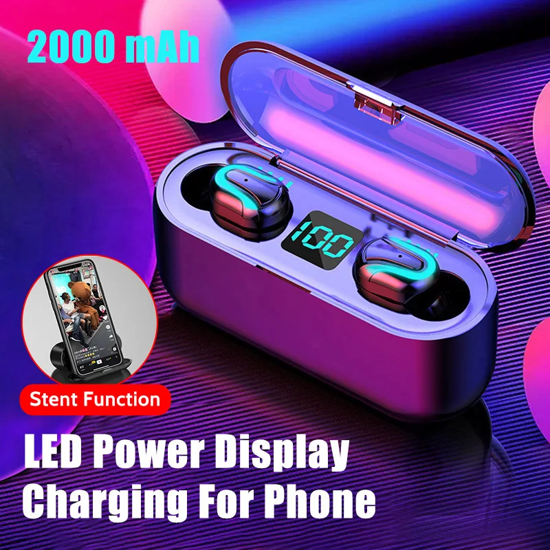 new Q32 LED Tws Blutooth V5 0 Earphones Wireless Sports Dual Headphones Handsfree Earbud For iphone 6 7 8 X 9 Plus XS MAX PR