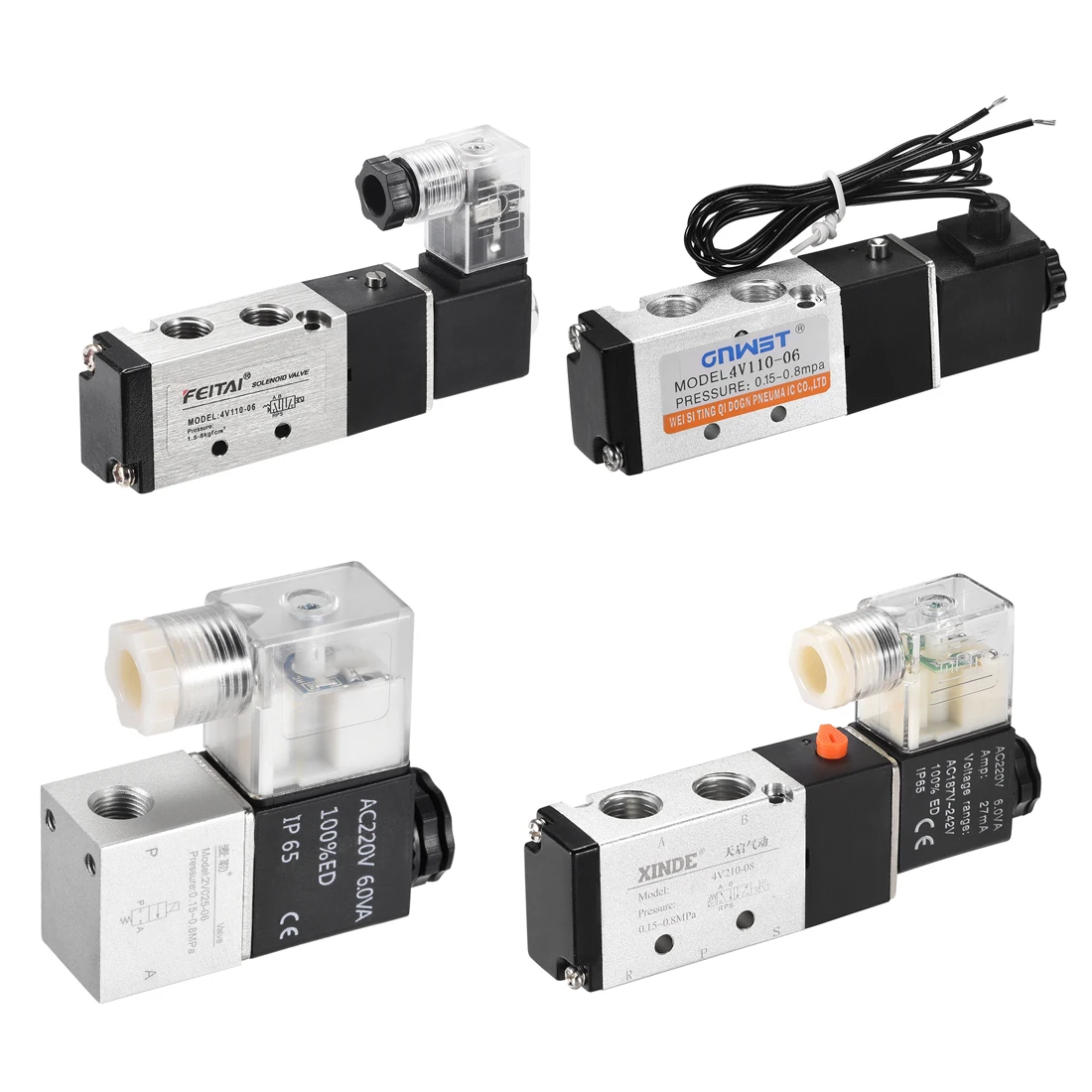 Uxcell 1 шт. Пневматический воздушный Управление электромагнитный клапан AC 220V 2/3/5 Путь 2 Позиция 0,125/0,25 дюймов герметизирующая ptfe-лента для Серебряный тон прочный