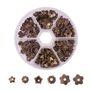 

180Pcs Tibetan Style Alloy Flower Shape Bead Caps for Jewelry Beading Making