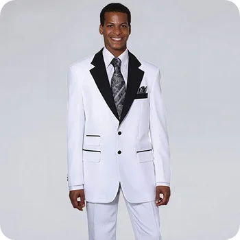 

White Suits for Man Church Groom Tuxedo Wedding Outfits Groomsmen Attire 2Piece(Coat+Pants)Man Blazers Slim Fit Terno Masculino