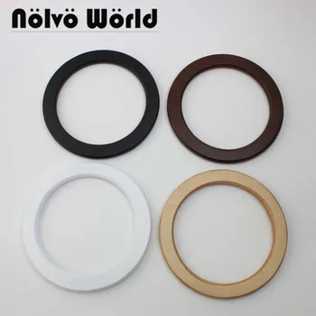 

Wholesale 50 pairs=100 pieces,Accept Mix Color,14cm quilt wood white round handle,women handmade crochet bags rouden ring handle