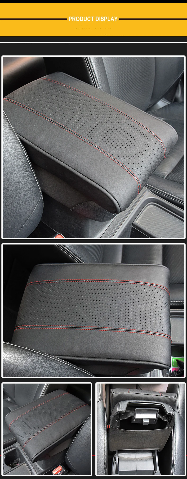 Кожаный Автомобильный подлокотник, подушка, коврик, универсальный, черный, центральная консоль, авто сиденье, подлокотники, защитный чехол, для увеличения руки, поддерживает