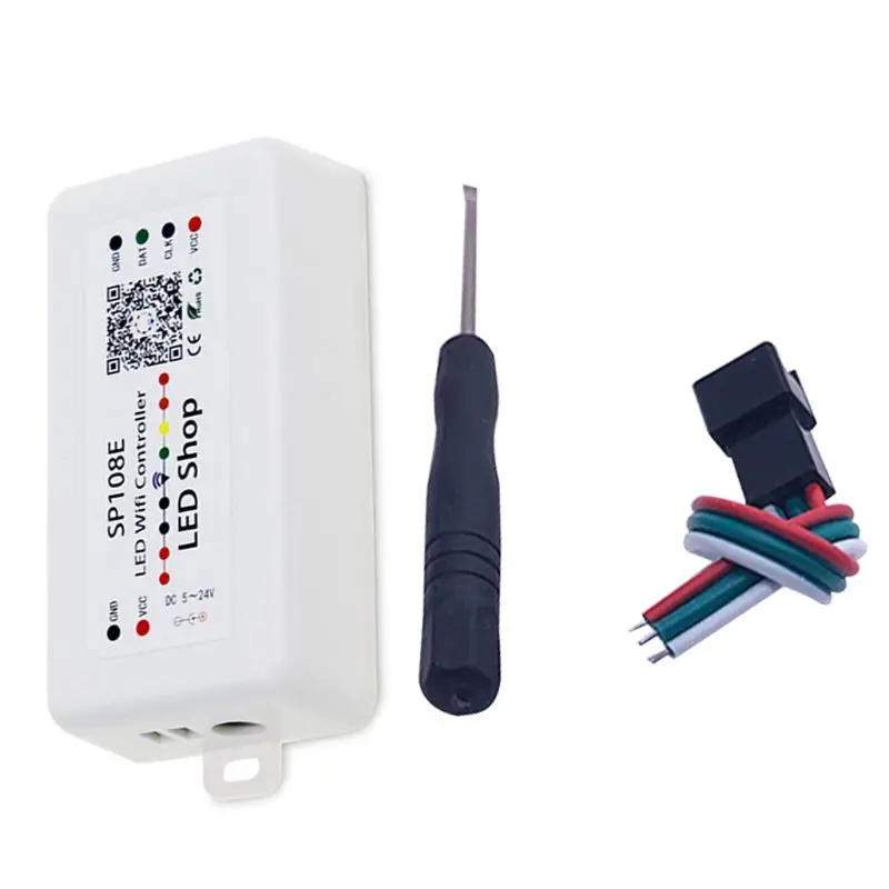 SP108E WS2812B WS2811 WS2801 СВЕТОДИОДНЫЙ WiFi контроллер управления, iOS Android App беспроводной пульт дистанционного управления DC5V~ 24 В SP108E для SK6812 SK6812-RGBW