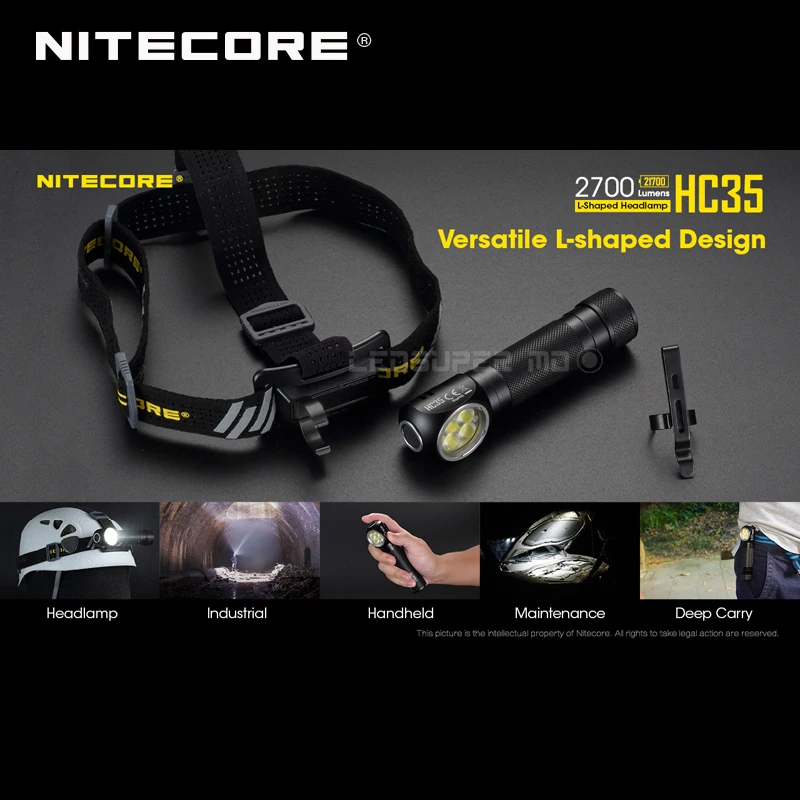 2700 люмен налобный фонарь Nitecore HC35 4 x CREE XP G3 S3 светодиоды следующего поколения 21700 L