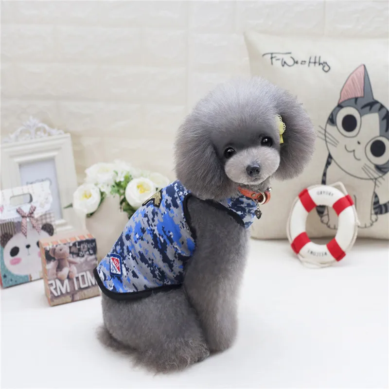 Модная камуфляжная одежда для собак жилет маленьких и средних летняя милых