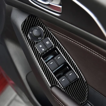 

4 Pcs/set Carbon Fiber Black Trim Covers Window Panel Cover Lift Protective For Mazda 3 Modles Interior Replacement