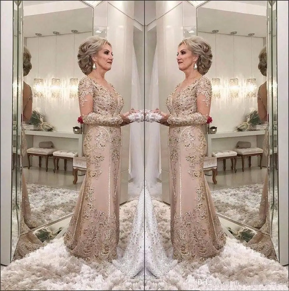2020 Luxe Moeder Van De Bruid Jurken V Hals Lange Mouwen Crystal Kralen Mermaid Lace Applique Plus Feestavond Bruiloften 2020 Luxe Moeder Van De Bruid Jurken V Hals Lange Mouwen Crystal Kralen Mermaid Lace Applique Plus Feestavond Bruiloften