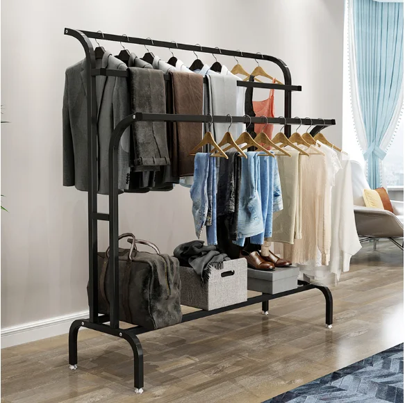 Iron coat rack floor-standing hanger simple display rack clothing store display Nakajima barber shop towel