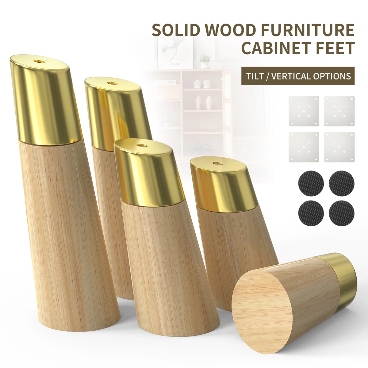 Solid Wood Furniture Legs Dresser Legs Sofa Replacement Legs,  Furniture Legs Tapered Sofa Legs, for Couch, Bed, Armchair