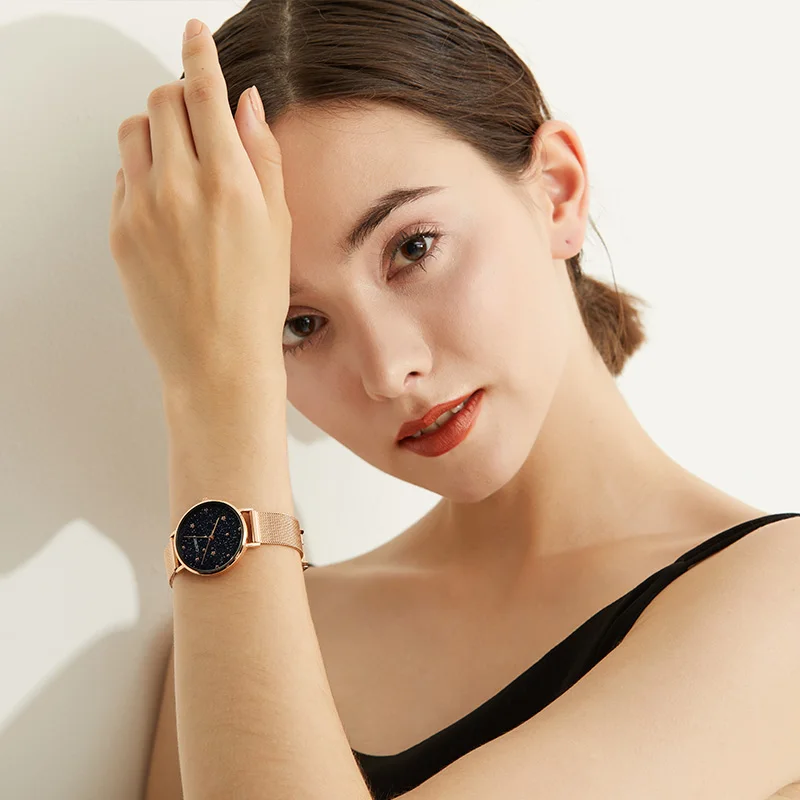 CADISEN2019Light вес роскошные женские часы Элегантные атмосферные кварцевые часы с изысканным браслетом розовое золото платье водонепроницаемый