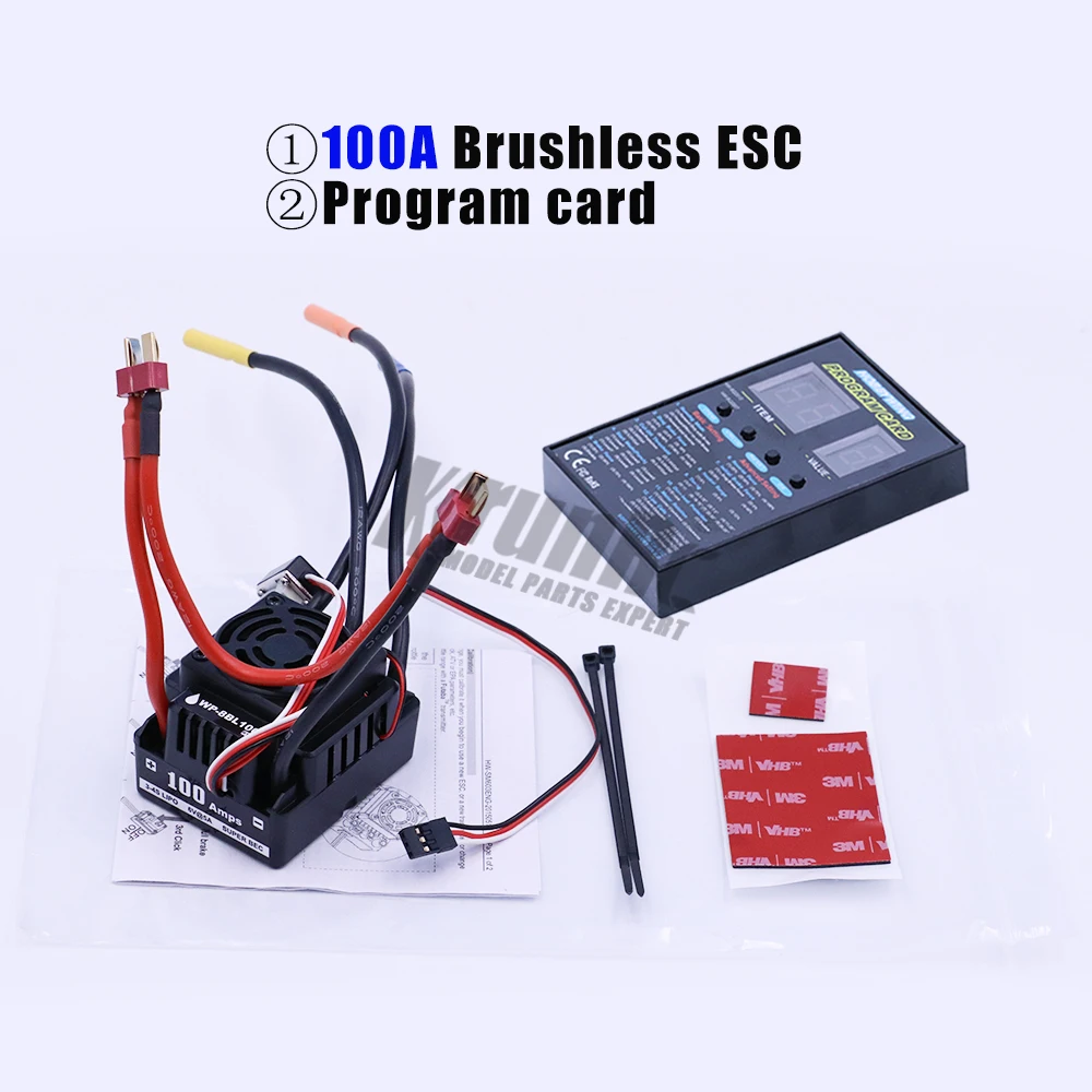100A водонепроницаемый бесщеточный контроллер скорости ESC 2 S-4 S Lipo NiMH Fit 3650 3660 мотор для 1/10 RC автомобиля WP-S8A-RTR 100A и программы